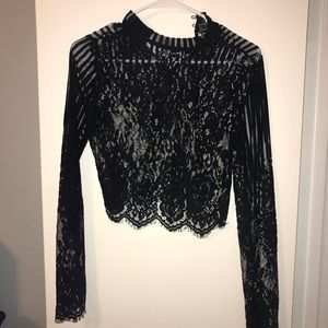 Lace crop top.